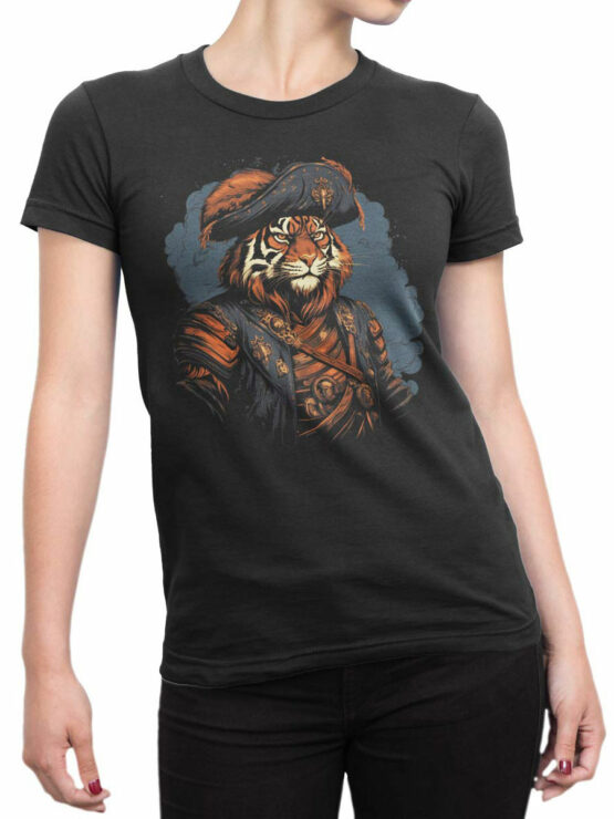 2111 Tiger Pirate T Shirt Front Woman