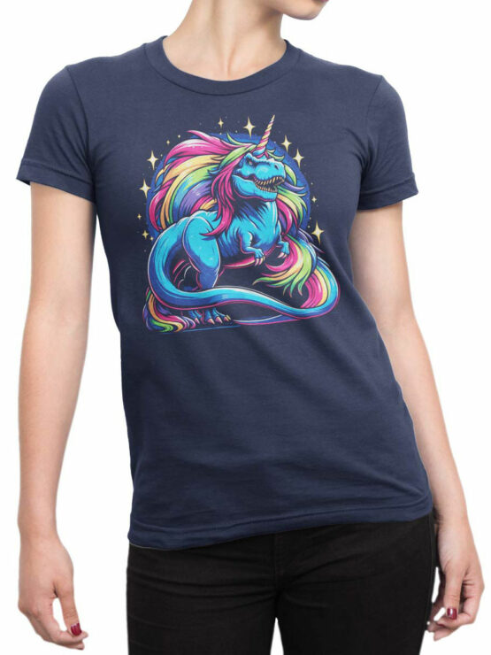 2117 Unicorn T-Rex T-Shirt Front Woman