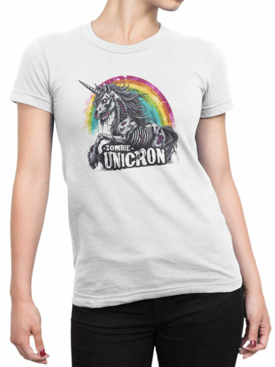 2148 Zombie Unicorn T-Shirt Front Woman