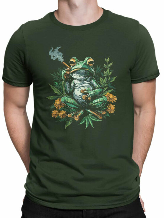 2166 Smoking Frog T-Shirt Front Man