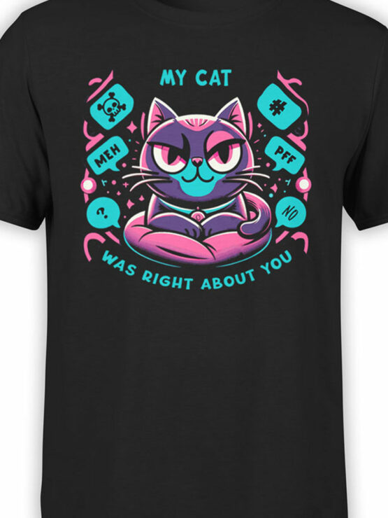 2225 My Cat Was Right T-Shirt Front Color