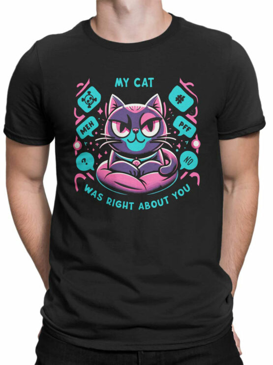 2225 My Cat Was Right T-Shirt Front Man