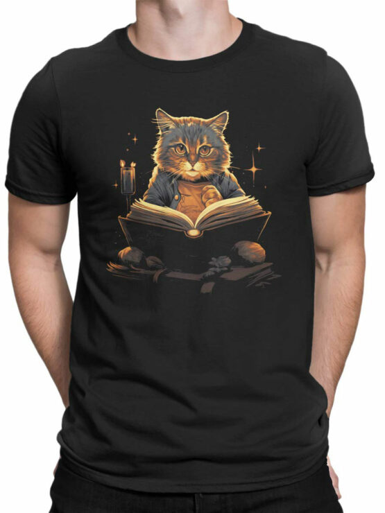 2228 Mysterious Cat T-Shirt Front Man