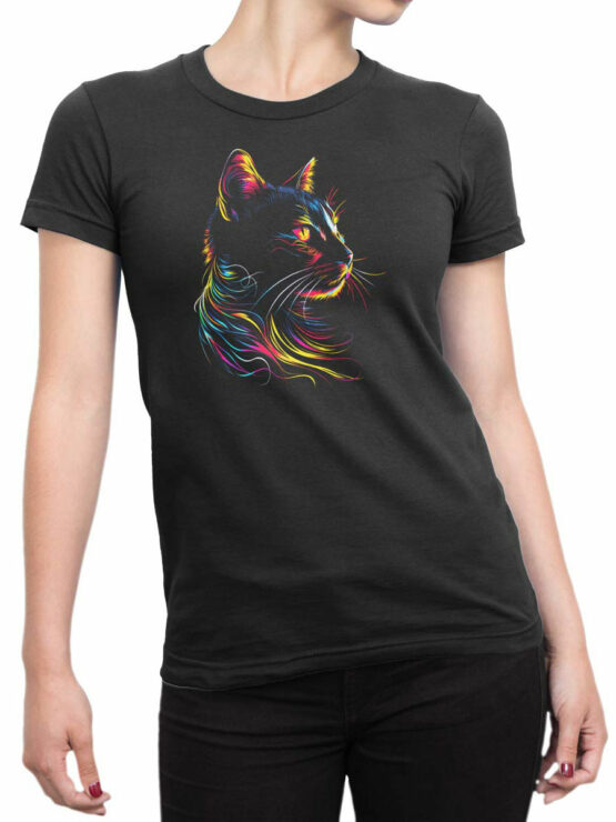 2233 Neon Whiskers T-Shirt Front Woman