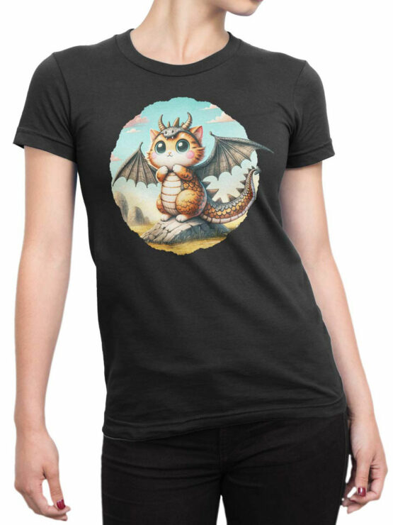 2253 DragonCat Fusion T-Shirt Front Woman