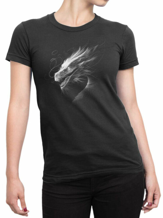 2254 Mystic Smoke Dragon T-Shirt Front Woman