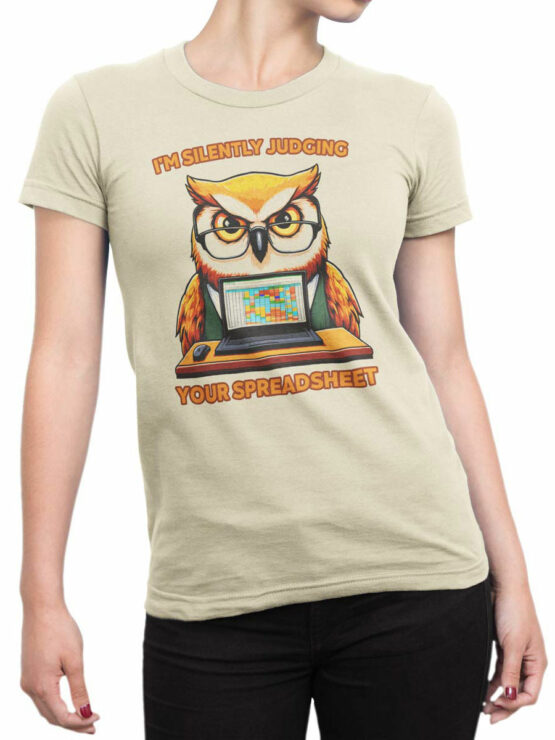 2325 Judgmental Owl T-Shirt Front Woman