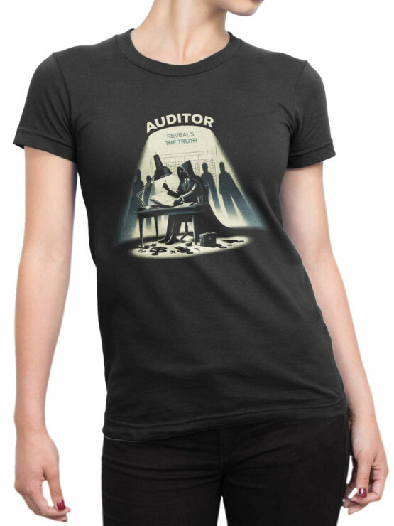 2329 Truth Revealer Auditor T-Shirt Front Woman