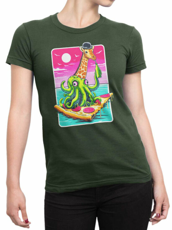 2331 Giraffe and Octopus Adventure T-Shirt Front Woman