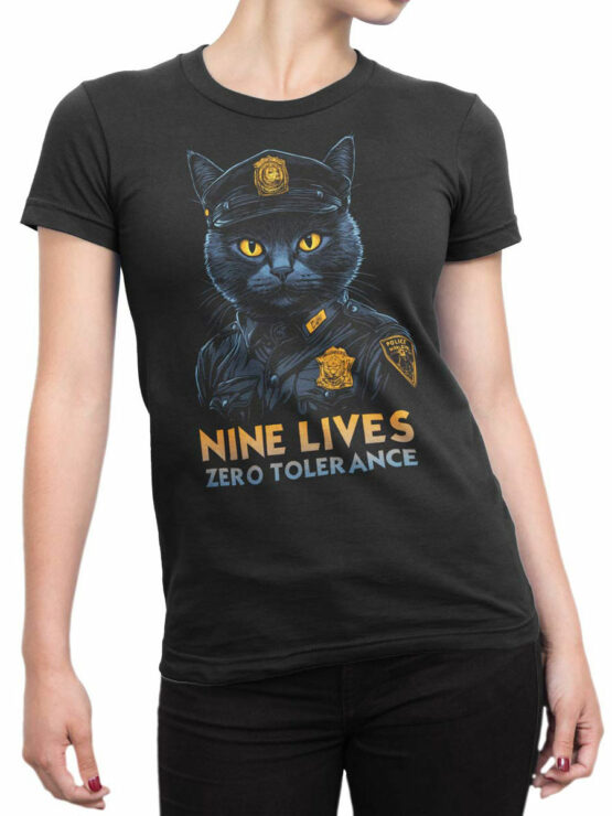 2345 Nine Lives T-Shirt Front Woman