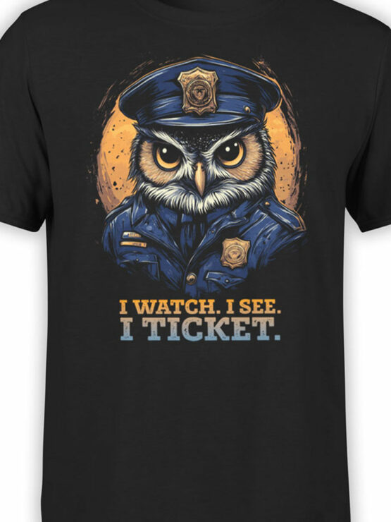 2346 Watchful Owl T-Shirt Front Color