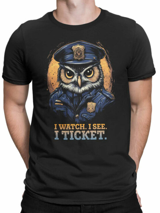 2346 Watchful Owl T-Shirt Front Man