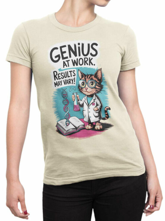 2376 Lab Cat Genius T-Shirt Front Woman