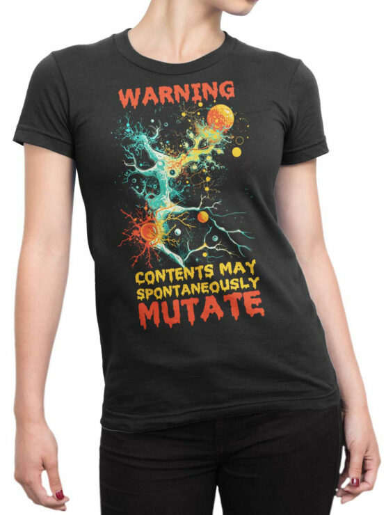 2387 Mutation Warning T-Shirt Front Woman