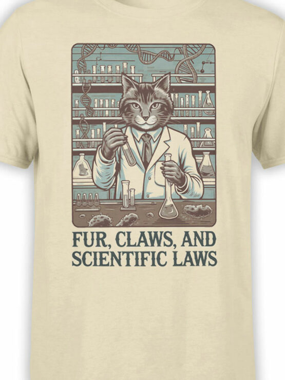 2389 Lab Cat Chemist T-Shirt Front Color