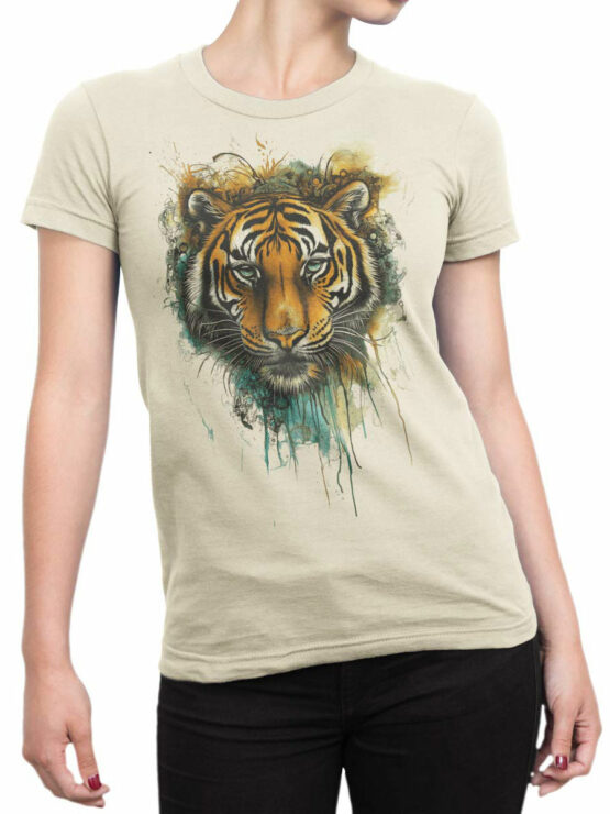 2453 Fierce Tiger T-Shirt Front Woman