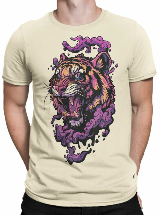 2456 Vaporwave Tiger T-Shirt Front Man