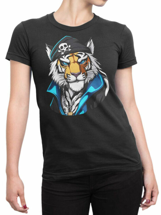 2460 Pirate Tiger T-Shirt Front Woman