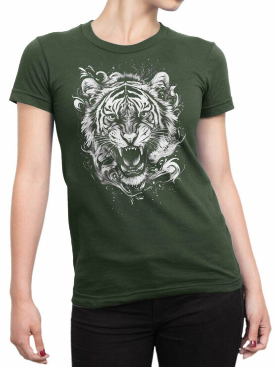 2462 Roaring Spirit Tiger T-Shirt Front Woman