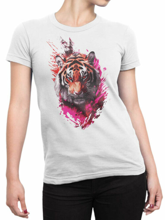 2465 Fierce Streak Tiger T-Shirt Front Woman