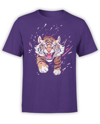 2469 Purple Pounce Tiger T-Shirt Front