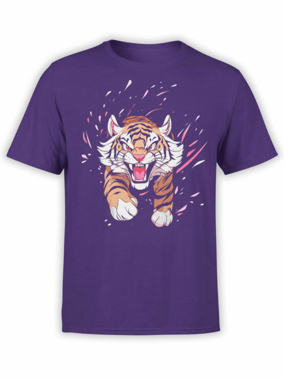 2469 Purple Pounce Tiger T-Shirt Front