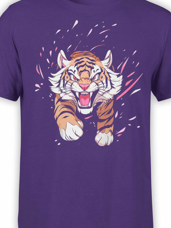 2469 Purple Pounce Tiger T-Shirt Front Color