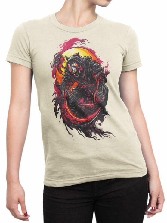 2470 Grim Reaper Tiger T-Shirt Front Woman