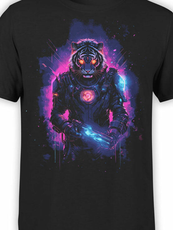 2472 Cyber Warrior Tiger T-Shirt Front Color