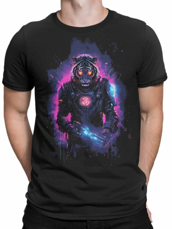 2472 Cyber Warrior Tiger T-Shirt Front Man