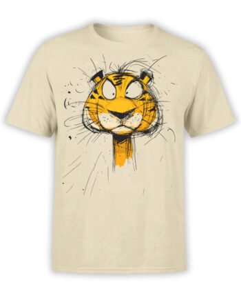 2473 Scribble Face Tiger T-Shirt Front
