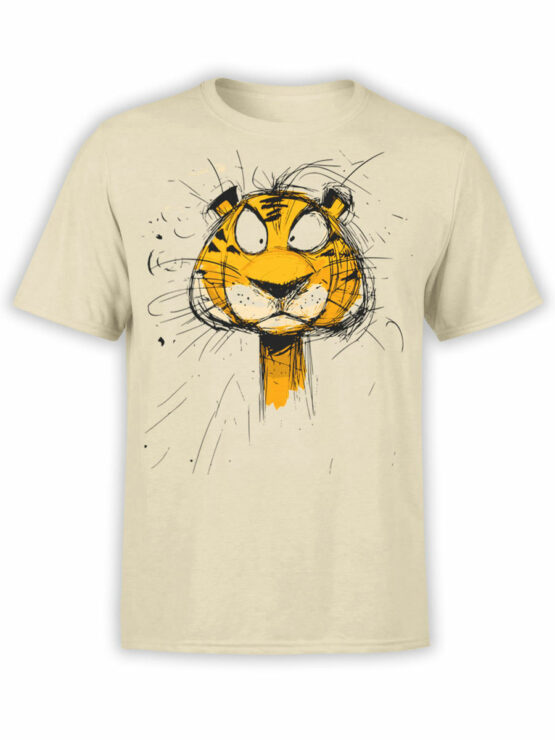 2473 Scribble Face Tiger T-Shirt Front