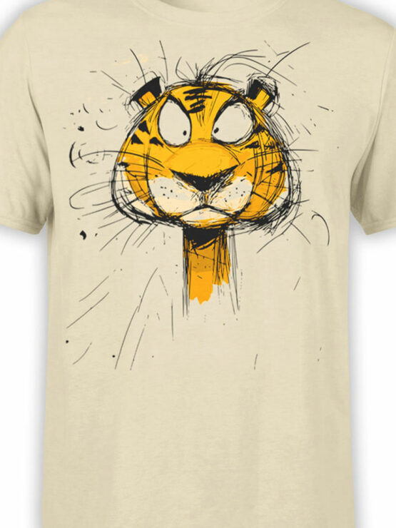 2473 Scribble Face Tiger T-Shirt Front Color