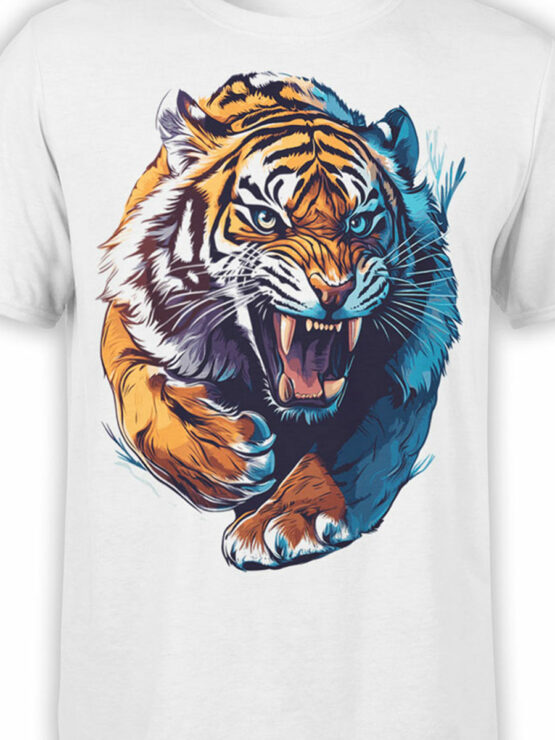 2474 Fierce Charge Tiger T-Shirt Front Color