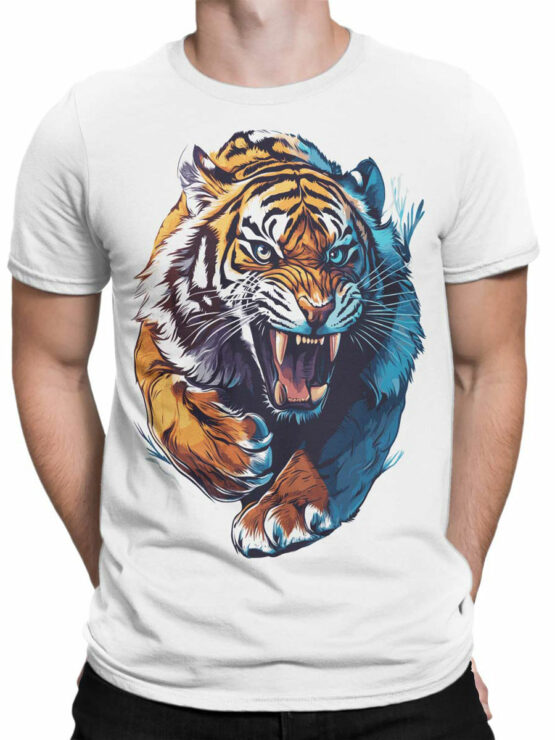 2474 Fierce Charge Tiger T-Shirt Front Man