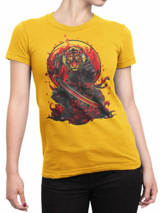 2478 Samurai Tiger T-Shirt Front Woman