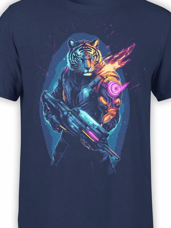 2481 Cyber Warrior Tiger T-Shirt Front Color