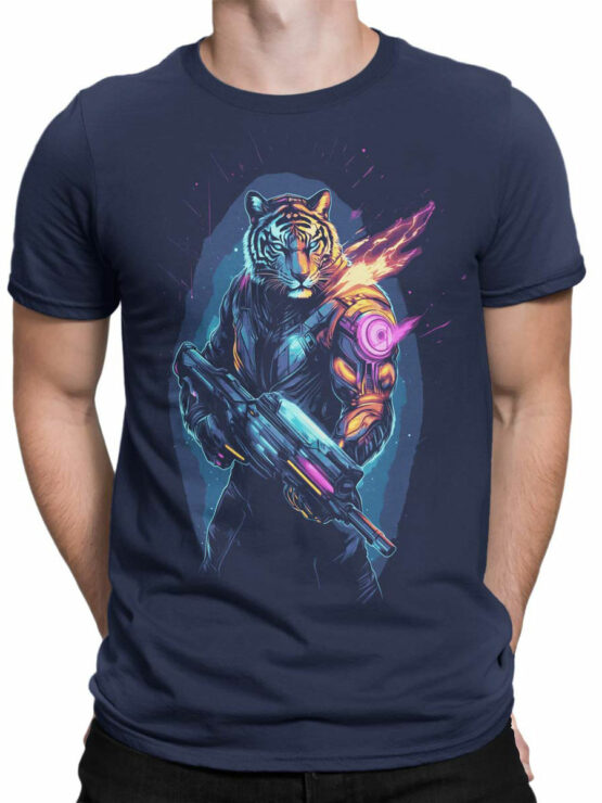 2481 Cyber Warrior Tiger T-Shirt Front Man