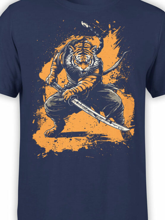 2487 Samurai Spirit Tiger T-Shirt Front Color