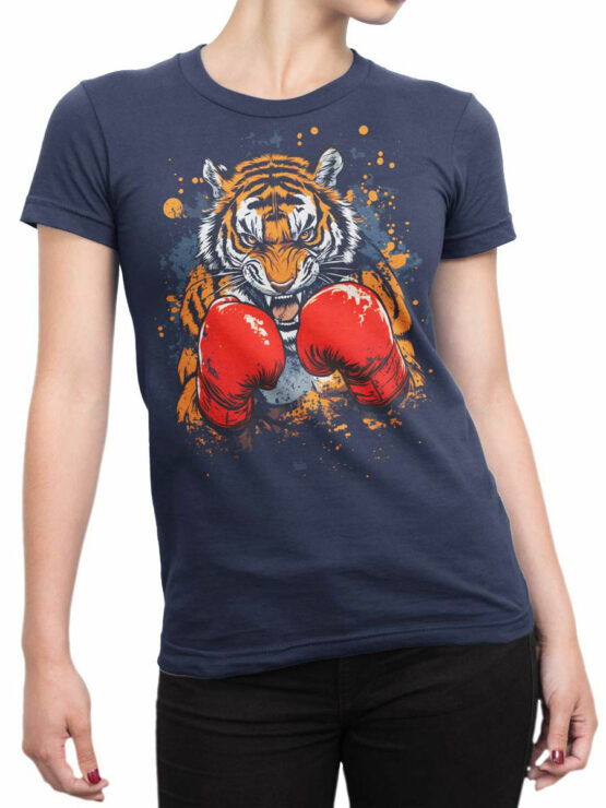 2489 Knockout Tiger T-Shirt Front Woman