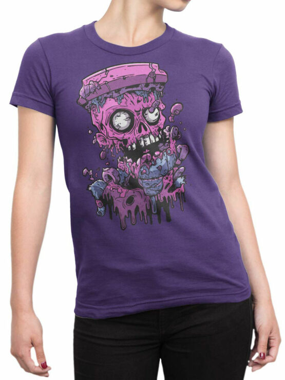 2512 Meltdown Skull T-Shirt Front Woman