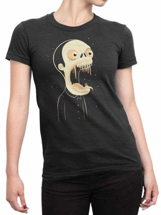 2516 Wide Mouth Terror T-Shirt Front Woman