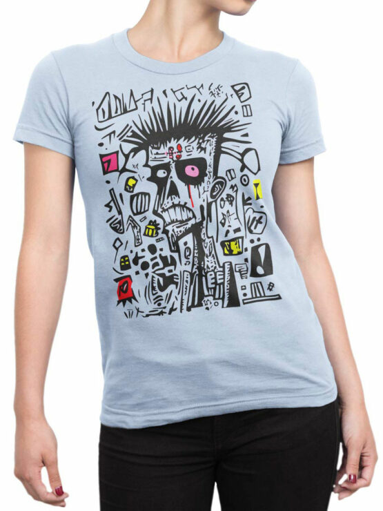 2517 Abstract Zombie T-Shirt Front Woman