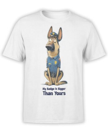 Full view of Badge Alpha T-Shirt with German Shepherd police dog design