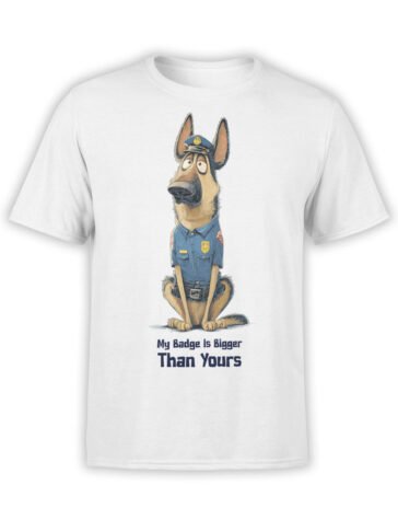 Full view of Badge Alpha T-Shirt with German Shepherd police dog design