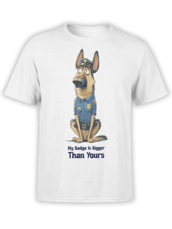 Full view of Badge Alpha T-Shirt with German Shepherd police dog design