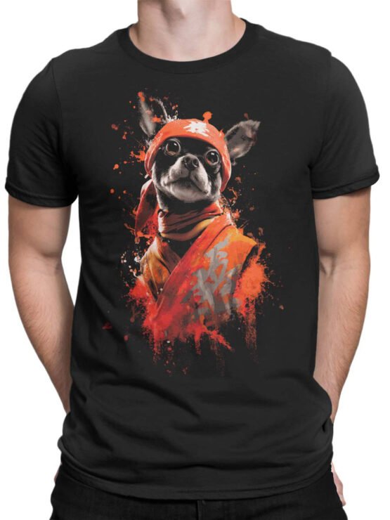 Male torso wearing Bark Sensei tee - the look of a master with a tail