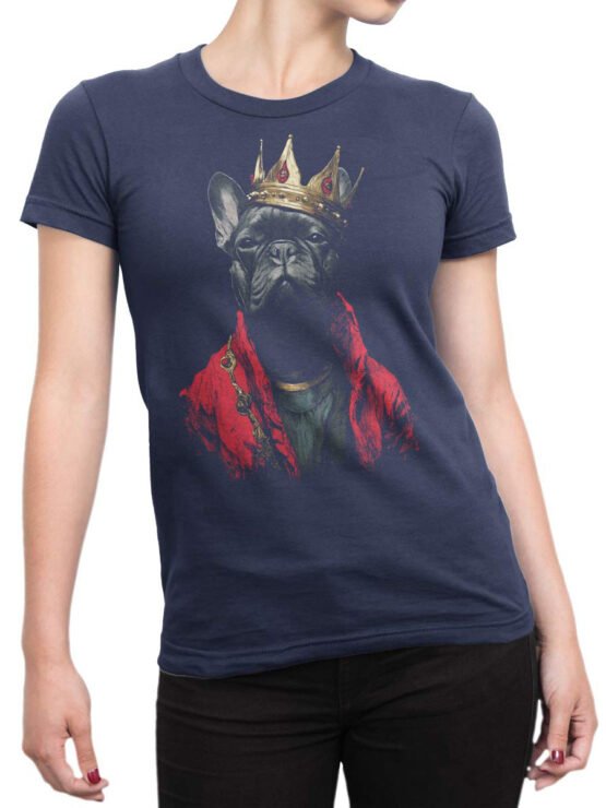 Female model in the Crown Hound shirt, wearing it like the queen she is