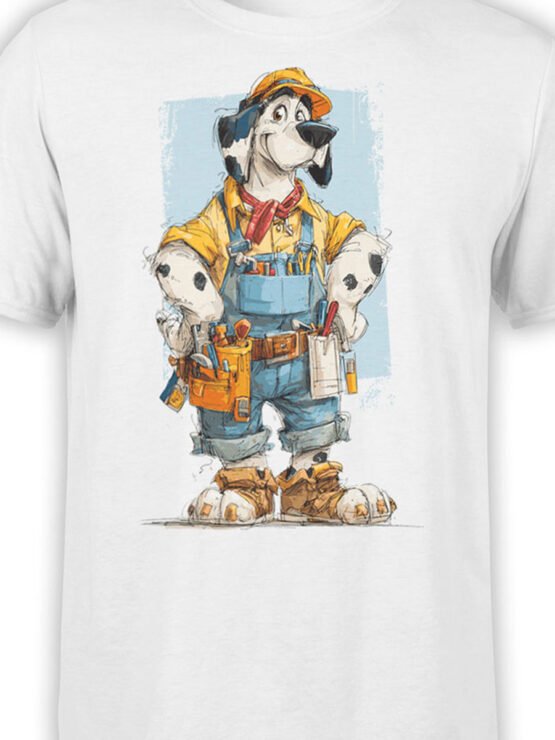 Close-up of Handy Hound artwork showing Dalmatian with hard hat, tools, and cheerful expression