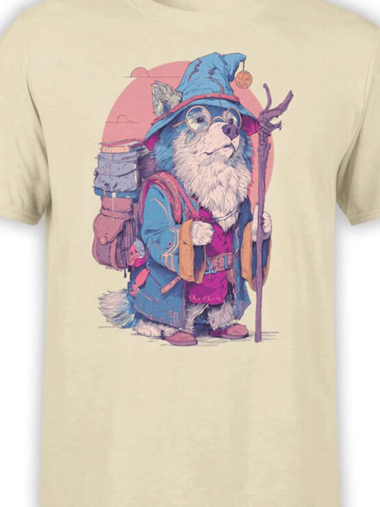 Close-up of Wizard Woof artwork showing detailed magic staff, robe, and enchanted hat
